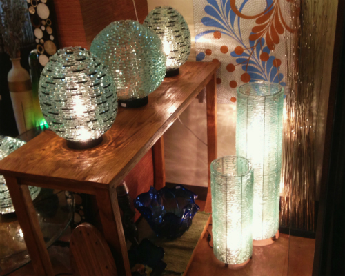 ガラススタンドランプ